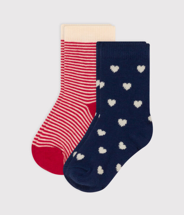 Babies' Cotton Jersey Heart Patterned Socks - 2-Pack multicolor