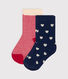 Babies' Cotton Jersey Heart Patterned Socks - 2-Pack
