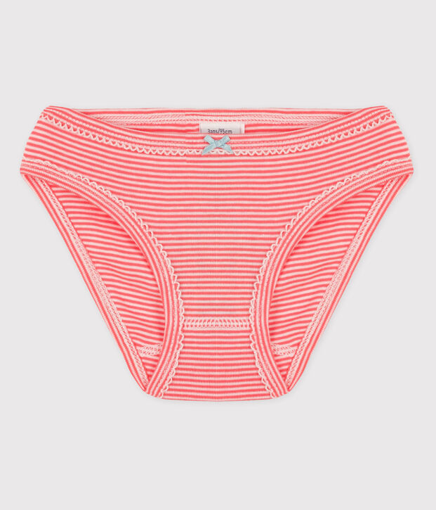 Girls' Cotton Briefs orange/white