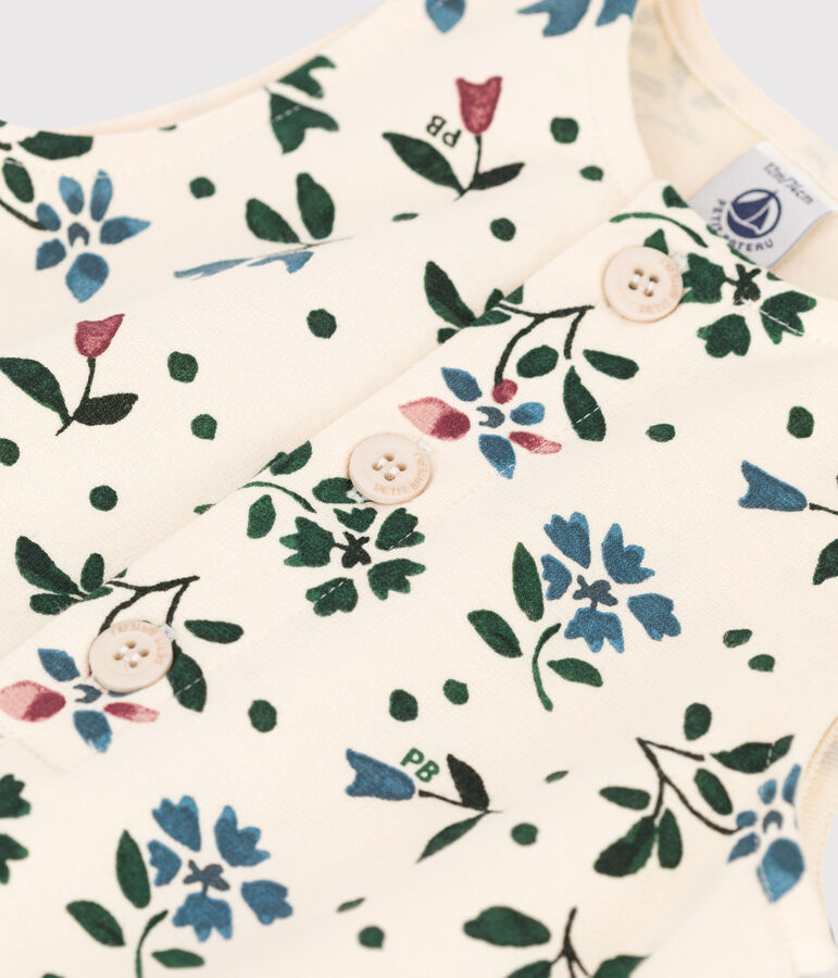 Babies' Patterned Fleece Jumpsuit AVALANCHE white/MULTICO