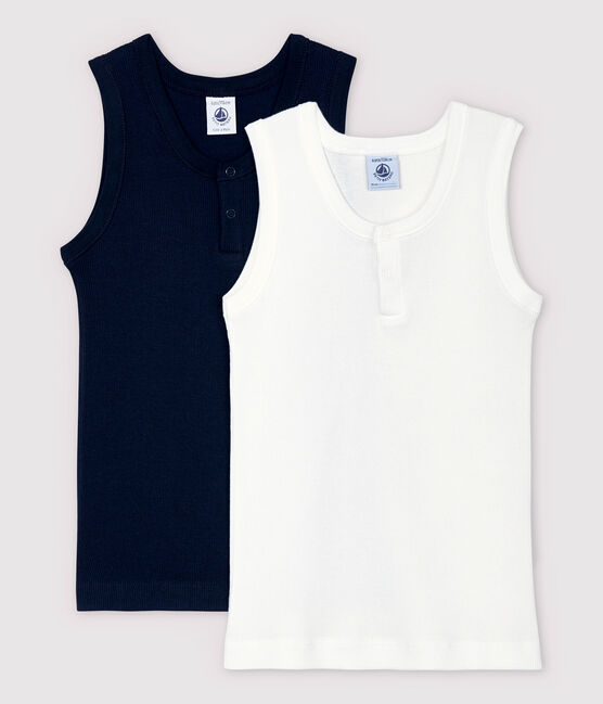 Boys' Ribbed Cotton Vests - 2-Pack variante 1