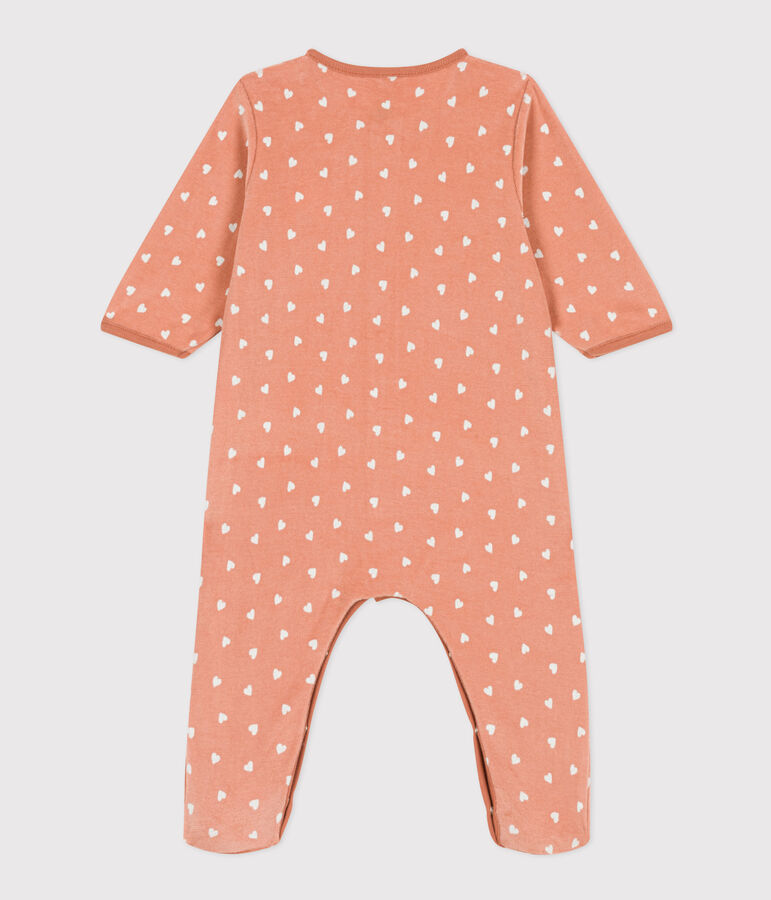 Babies' Patterned Velour Pyjamas SIENNA /MARSHMALLOW