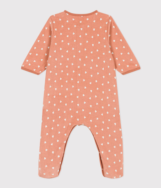 Babies' Patterned Velour Pyjamas SIENNA /MARSHMALLOW