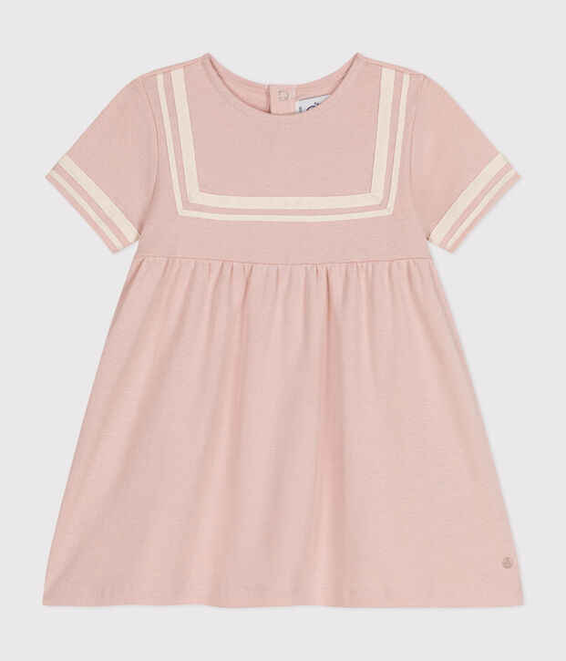 Babies' Organic Cotton Sailor Dress pink