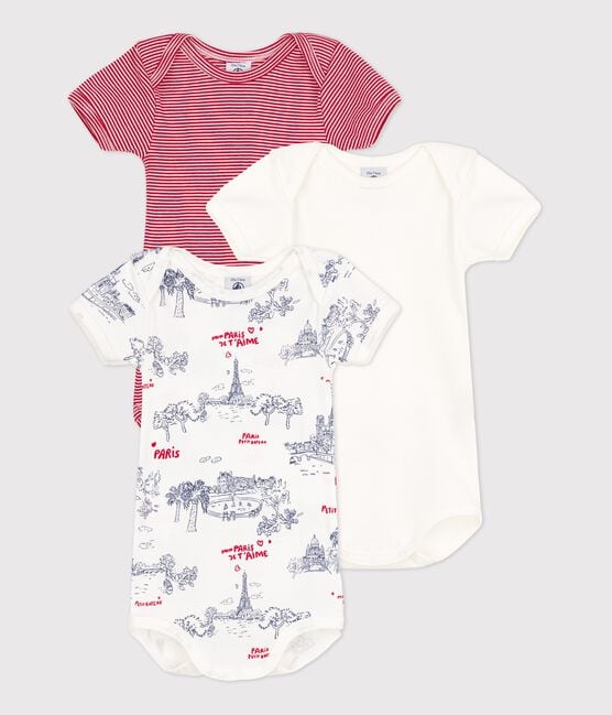 Babies' Paris Themed Short-Sleeved Cotton Bodysuits - 3-Pack variante 1