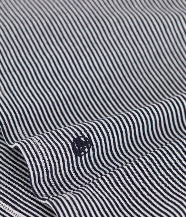 Women's stripy rib knit short-sleeved Iconic T-shirt blue/white