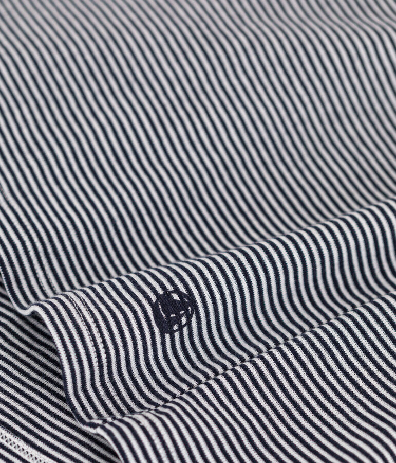 Women's stripy rib knit short-sleeved Iconic T-shirt blue/white