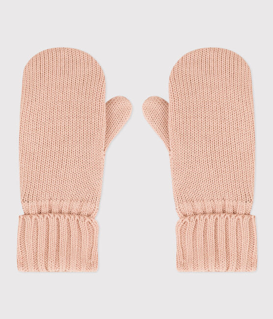 Unisex Fleece-Lined Knitted Mittens SALINE pink