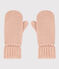 Unisex Fleece-Lined Knitted Mittens SALINE pink