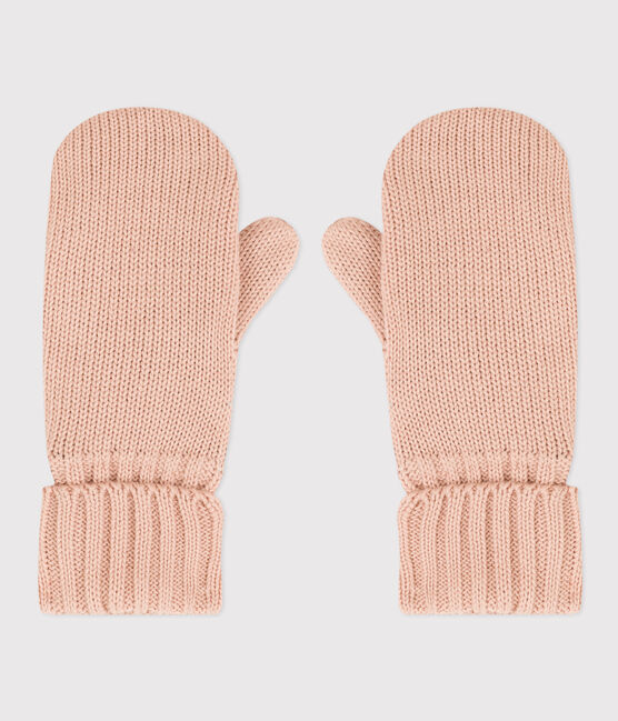 Unisex Fleece-Lined Knitted Mittens SALINE pink