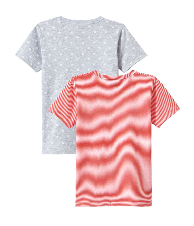 Set of 2 boys' short-sleeved t-shirts white