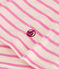Girls' Stripy Slub Jersey T-shirt AVALANCHE /SHOCKING