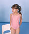 Girls' One-Piece Swimsuit GROSEILLER pink/MARSHMALLOW white