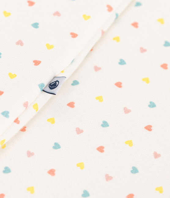 Babies' 1 TOG printed cotton sleeping bag MARSHMALLOW white/MULTICO white