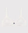 Girls' Spotted Cotton and Elastane Bra MARSHMALLOW white/EDNA