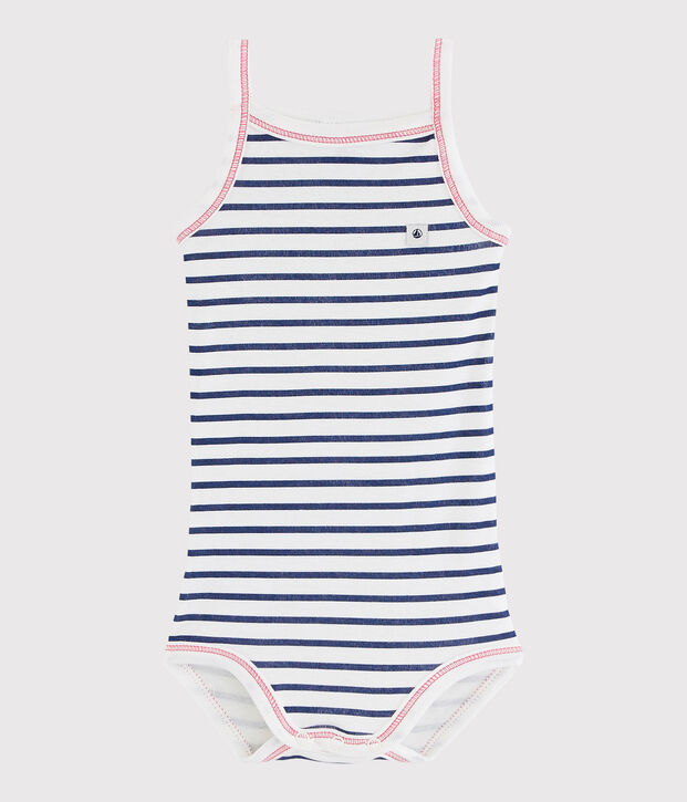 Baby Girls' Strappy Bodysuit white/blue