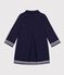 Children's long-sleeved plain cotton dress blue