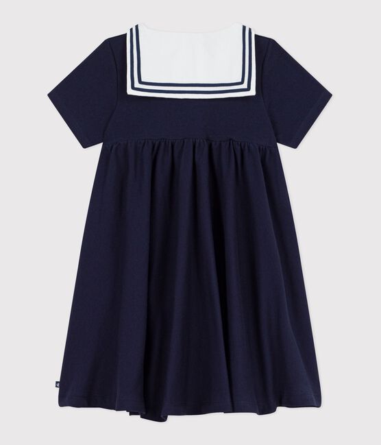 Children's short-sleeved plain cotton dress SMOKING blue