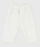 Babies' plain twill trousers MARSHMALLOW white