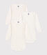 Babies' Heart Patterned Long-Sleeved Cotton Bodysuits - 3-Pack