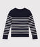Children's unisex wool and cotton jumper SMOKING blue/MARSHMALLOW white