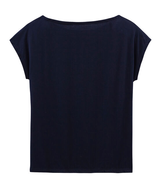Women's Short-Sleeved Cotton Sea Island T-Shirt MARINE blue