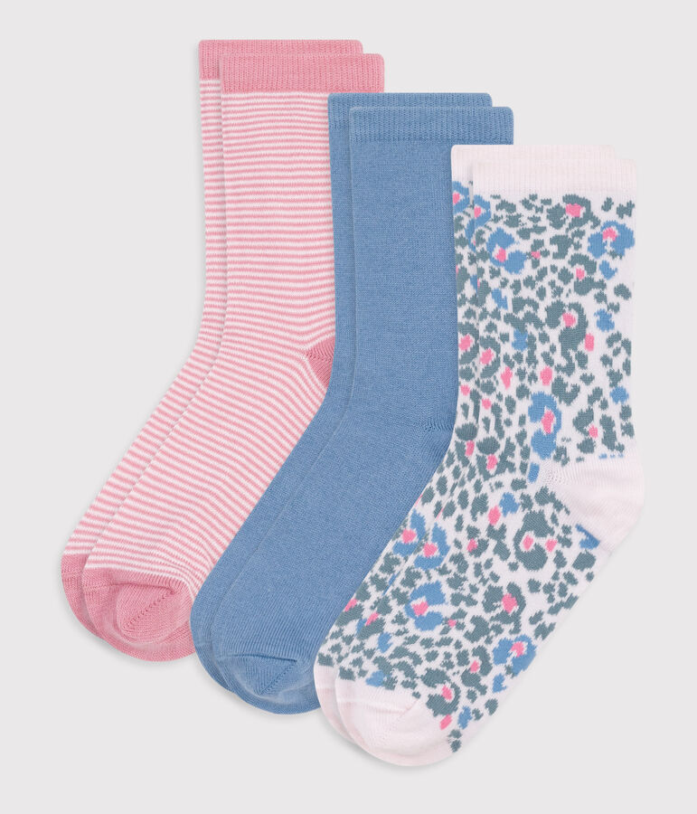 Children's leopard-print cotton socks - 3-Pack multicolor