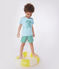 Children's short-sleeved printed cotton T-shirt AQUATIC blue