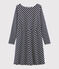 Women's Long-Sleeved Dress SMOKING blue/COQUILLE beige