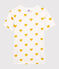 Women's Heart Round-Neck Cotton T-Shirt MARSHMALLOW white/OCRE yellow