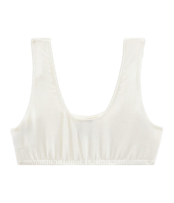 Girls' Padded Crop Top MARSHMALLOW white