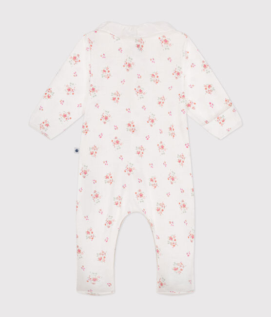 Babies' floral print cotton pyjama suit MARSHMALLOW white/MULTICO white