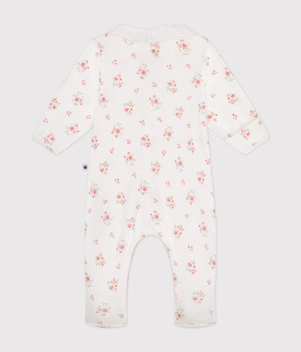 Babies' floral print cotton pyjama suit white/multicolor