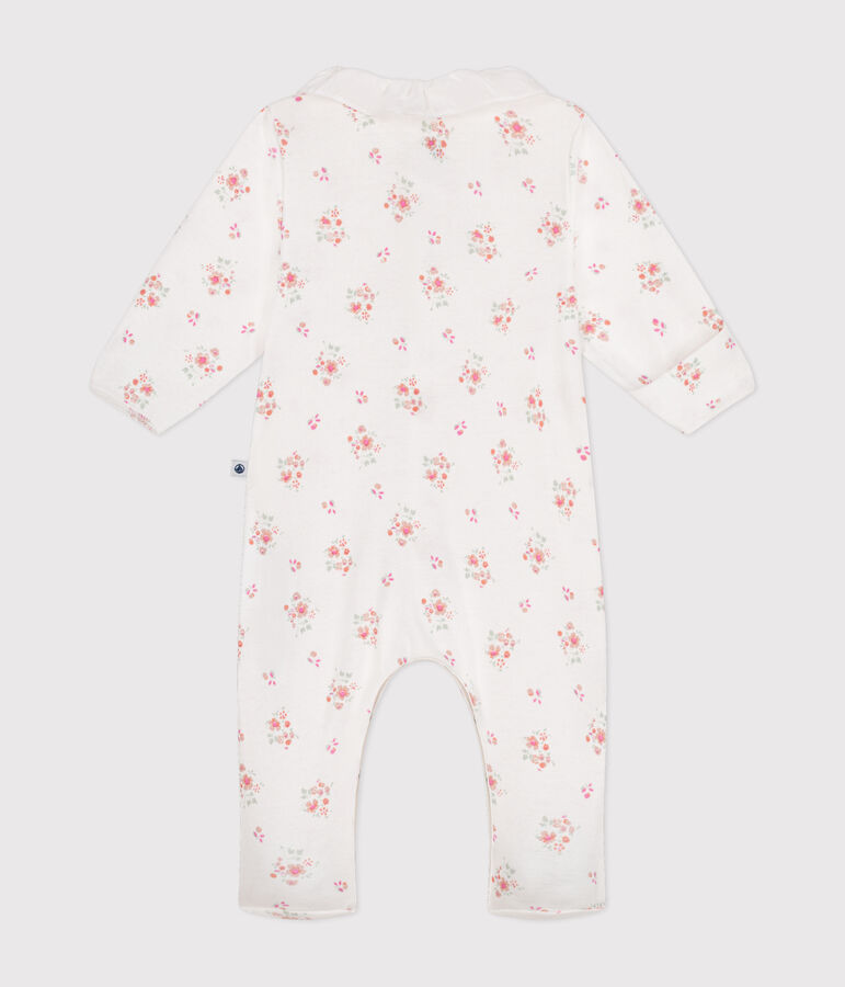 Babies' floral print cotton pyjama suit white/multicolor