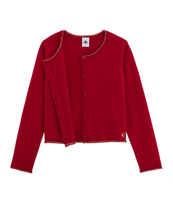 Girls' Knit Cardigan TERKUIT red