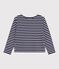 Women's stripy cotton Breton top SMOKING blue/MARSHMALLOW white