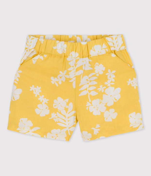 Babies' Poplin Hawaii Print Shorts yellow/white