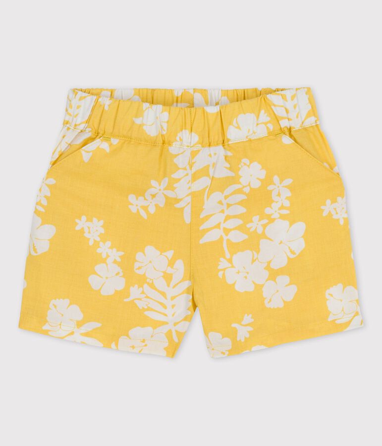 Babies' Poplin Hawaii Print Shorts yellow/white