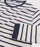 Boys' Cotton Pyjamas with Sailor Stripes MARSHMALLOW white/SMOKING blue