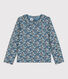 Girls' Long-Sleeved Floral Cotton T-Shirt