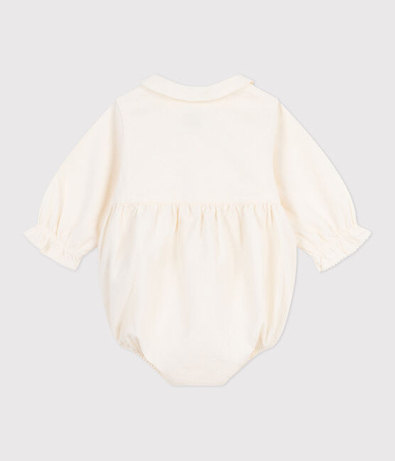 Babies' special occasion playsuit in embroidered corduroy MILK Ecru