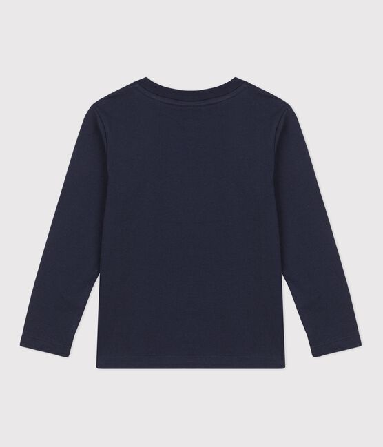 Boys' Long-Sleeved Cotton T-Shirt RUISSEAU blue/SMOKING