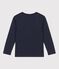 Boys' Long-Sleeved Cotton T-Shirt RUISSEAU blue/SMOKING
