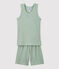 Boys' Plain Jade Cotton Lyocell Short Pyjamas HERBIER green