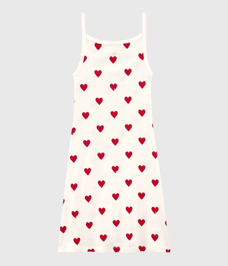 Women's Strappy Heart Dress white/red