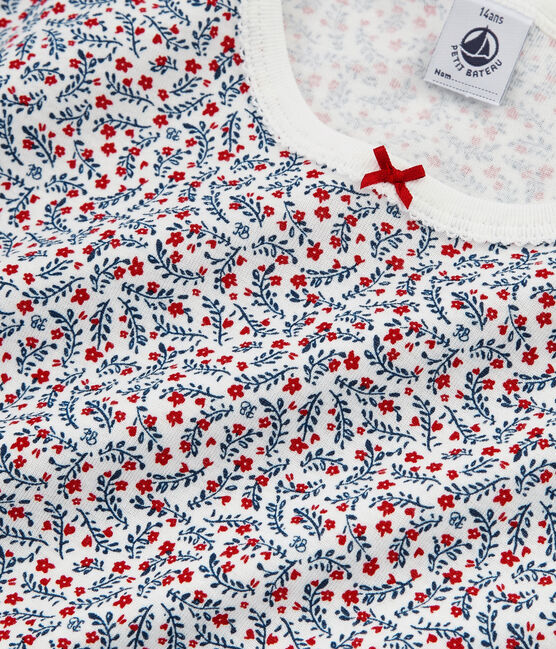 Girls' short Pyjamas MARSHMALLOW white/MULTICO white