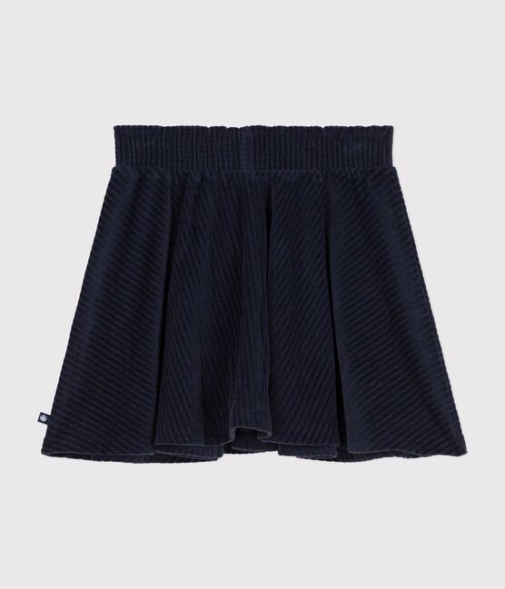 Little girls' terry velour skirt SMOKING blue