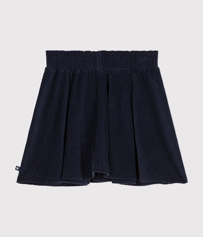 Little girls' terry velour skirt blue
