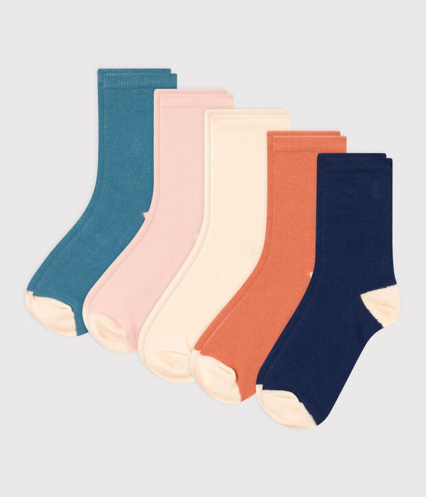Children's Plain Unisex Socks - 5-Pack multicolor