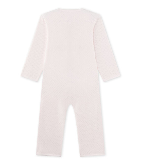 Girl's warm fleece coveralls VIENNE pink/MISTIGRI grey